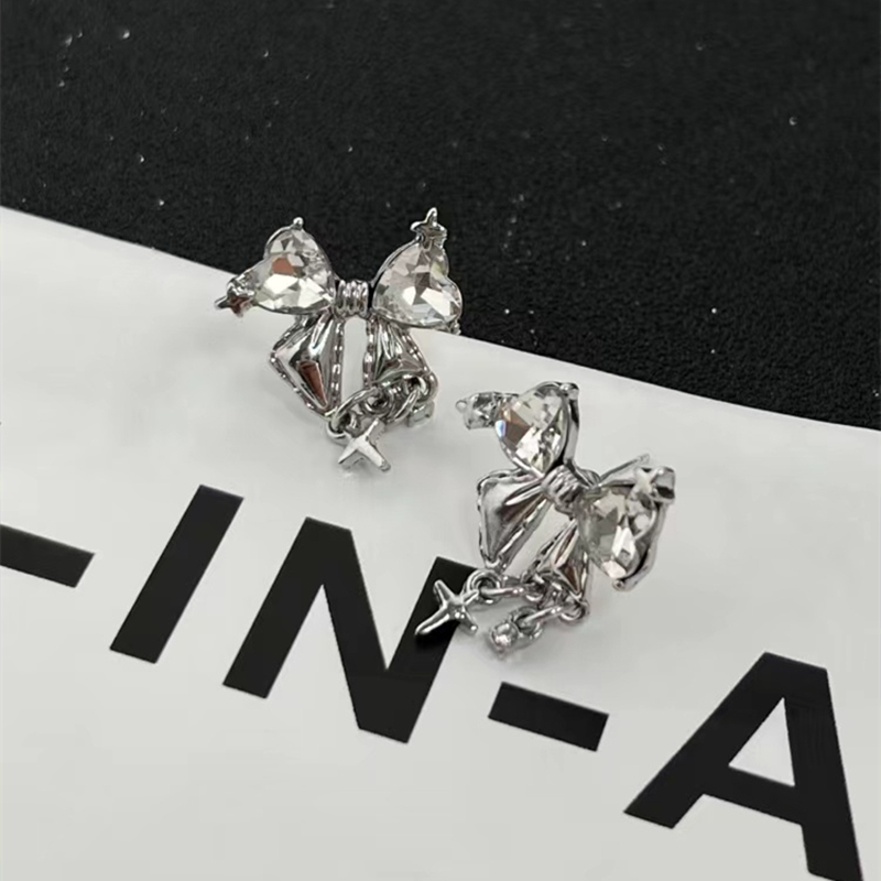 Bông Tai Hình Nơ Đính Đá Thời Trang Dành Cho Nữ