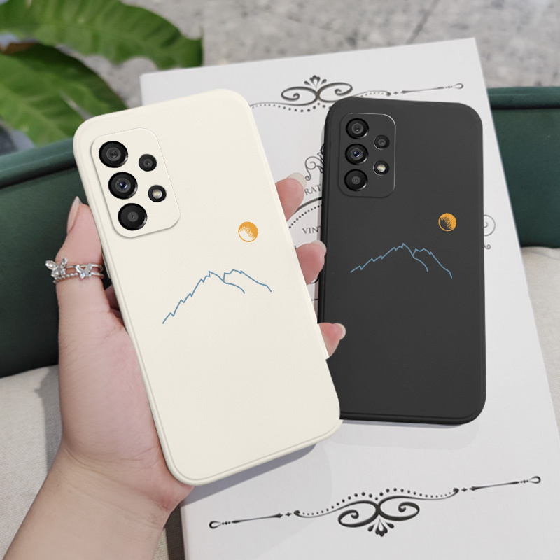 Ốp Điện Thoại Silicon Dẻo In Hình Núi Line Cho Samsung Galaxy A73 A53 A33 A23 5G