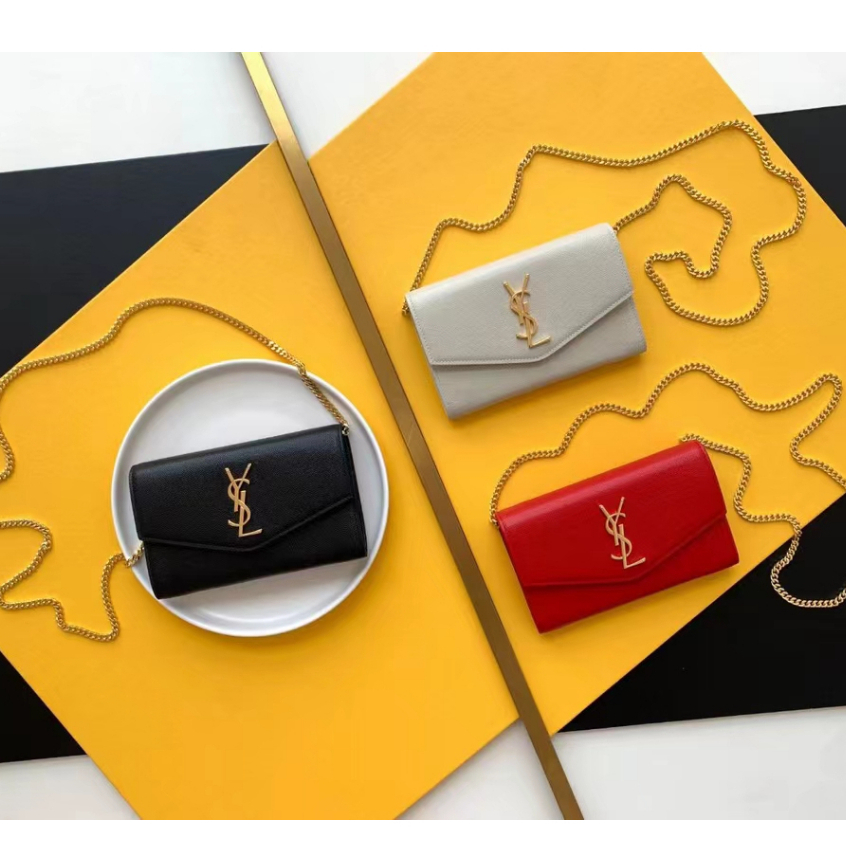 Hàng Có Sẵn Túi Bì Thư mini Mới Của Saint Laurent 607788 Túi Xách YSL Chính Hãng Phối Dây Xích Thời Trang Sang Trọng Cho Nữ