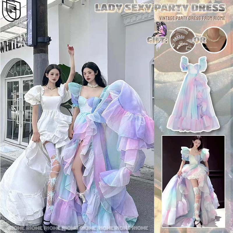 Váy công chúa Selkie Đầm Công Chúa In Họa Tiết Cầu Vồng Màu Hồng Dành Cho Nữ