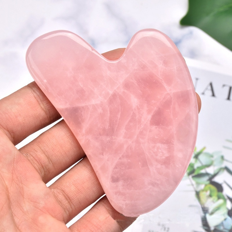 Cây Lăn Đá Thạch Anh Tự Nhiên Hình Trái Tim Dùng Mát Xa Mặt