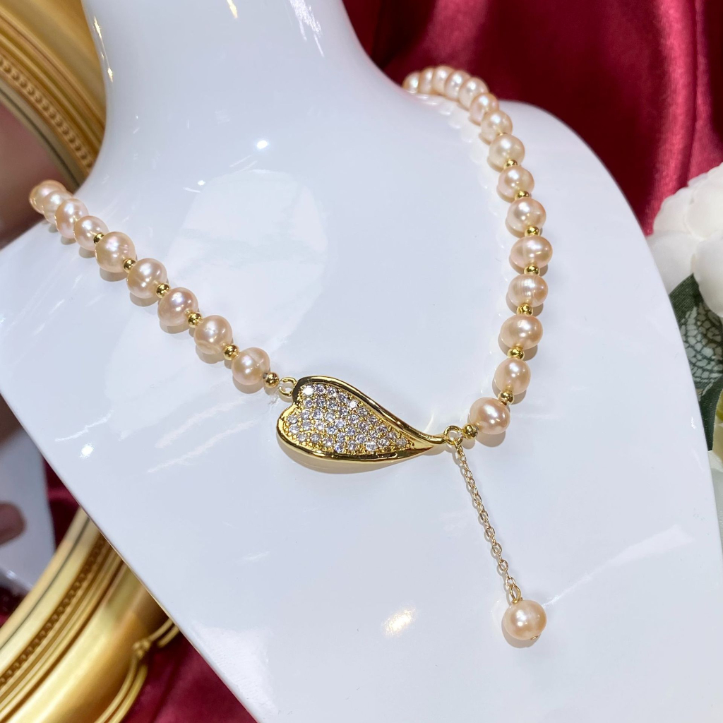 Vòng cổ Baroque Đính Ngọc Trai Tự Nhiên