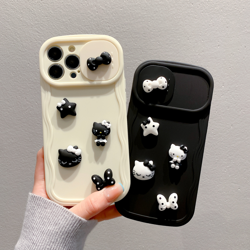 Ốp Điện Thoại Họa Tiết Hello Kitty Gắn Cửa Sổ Có Thanh Trượt Sáng Tạo Cho iPhone 11 13 12 PRO MAX14 PRO 14 PRO MAX