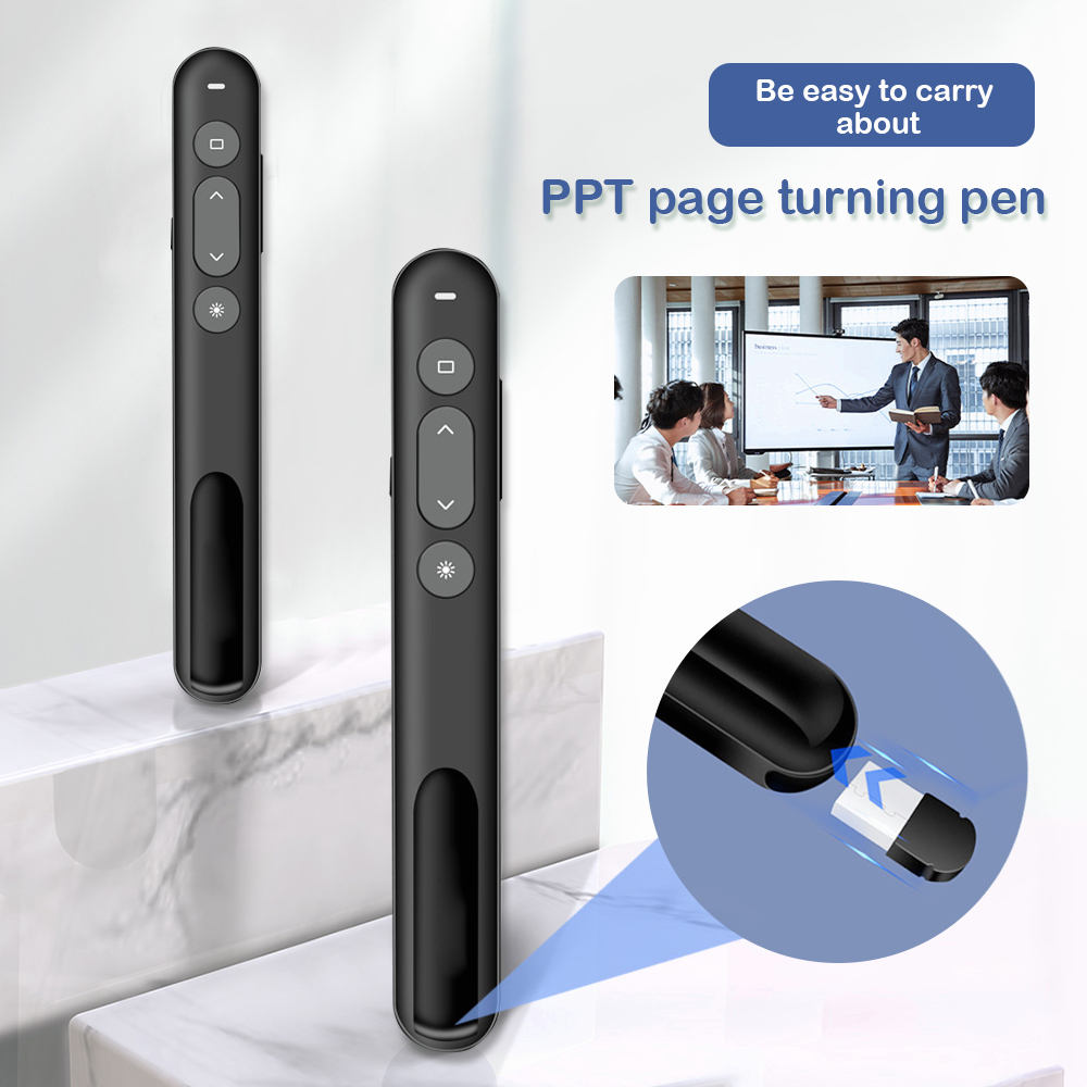 VIRWIR Bút Trình Chiếu powerpoint lật trang không dây laser cổng USB 2.4GHz tiện lợi