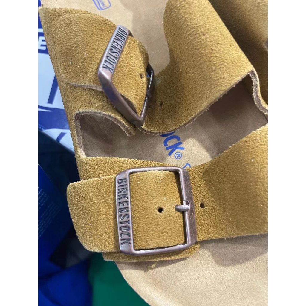 Dép Sandal Birkenstock ARIZONA Chất Liệu Da Lộn Phối Hai Khóa Thời Trang Mùa Hè Cho Cặp Đôi