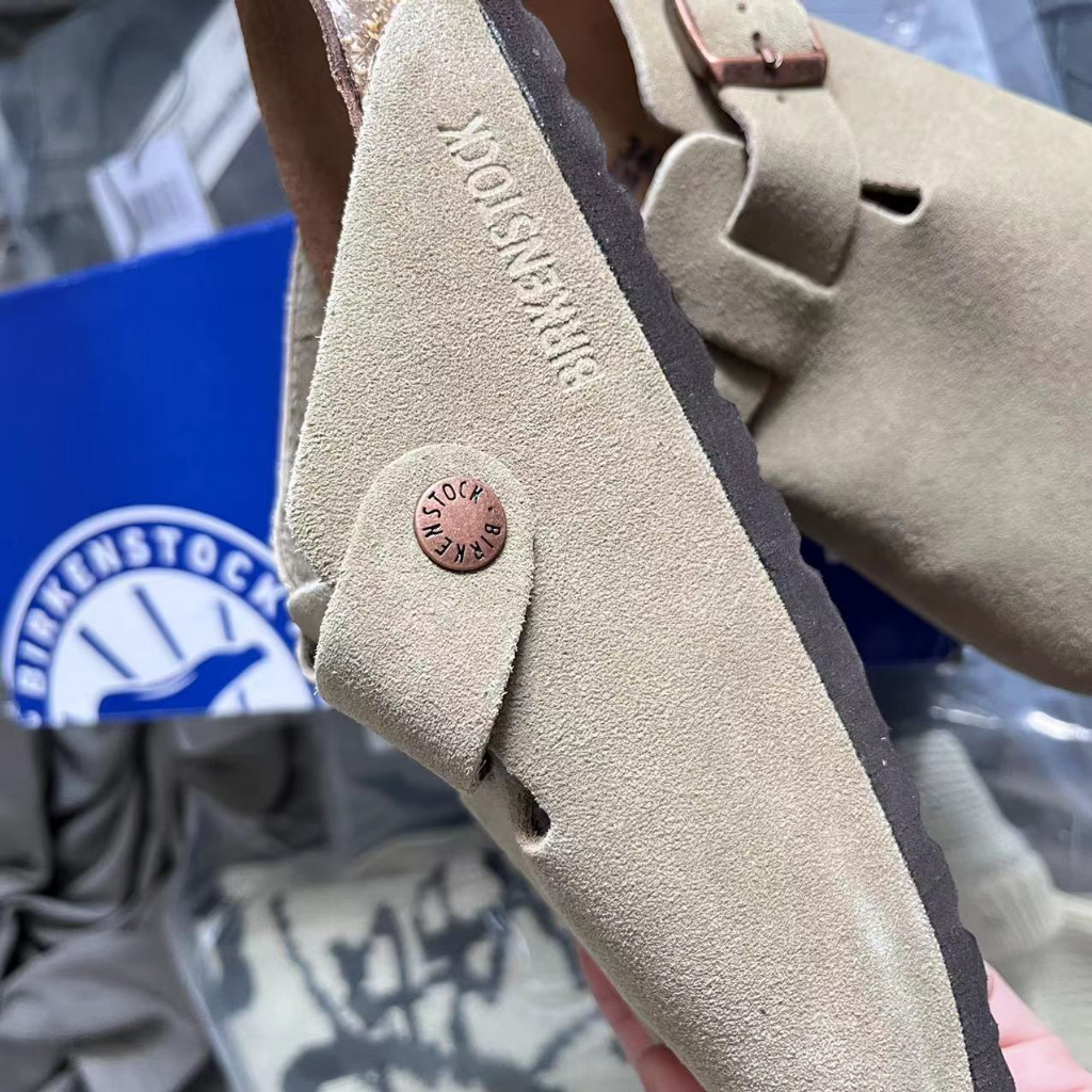 Dép Sandal Birkenstock BOSTON Da Lộn Phối Khóa Kim Loại Thời Trang Mùa Hè Dành Cho Nam Và Nữ