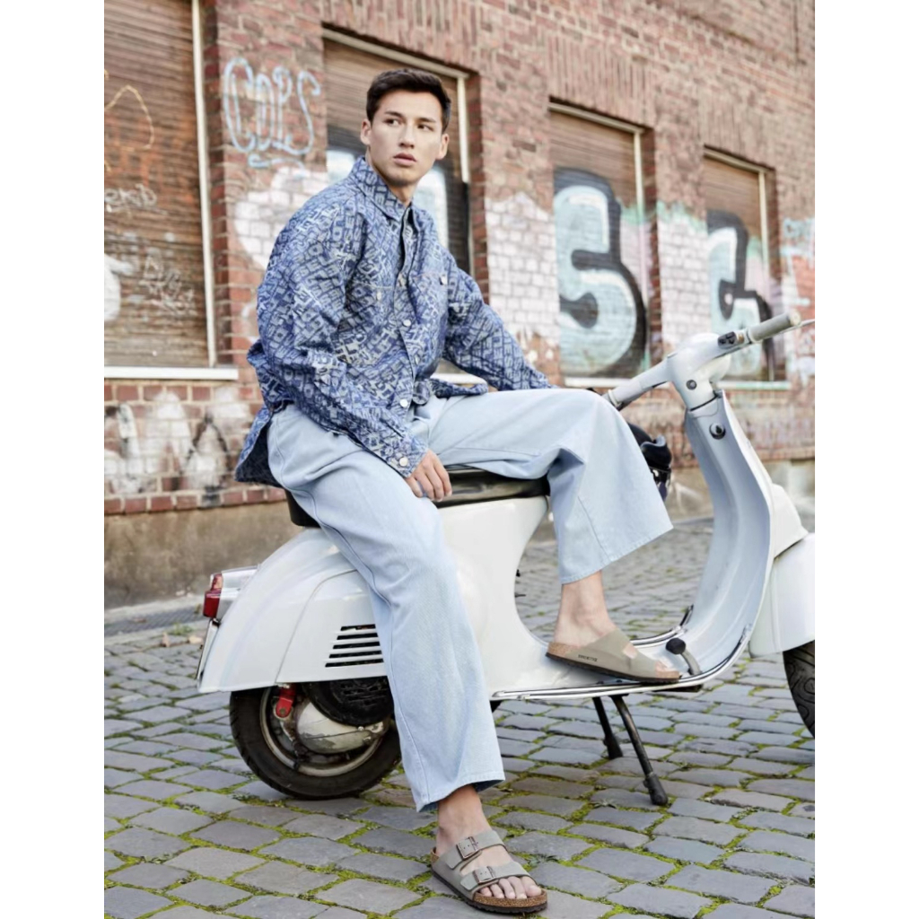 Dép Sandal Birkenstock ARIZONA Chất Liệu Da Lộn Phối Hai Khóa Thời Trang Mùa Hè Cho Cặp Đôi