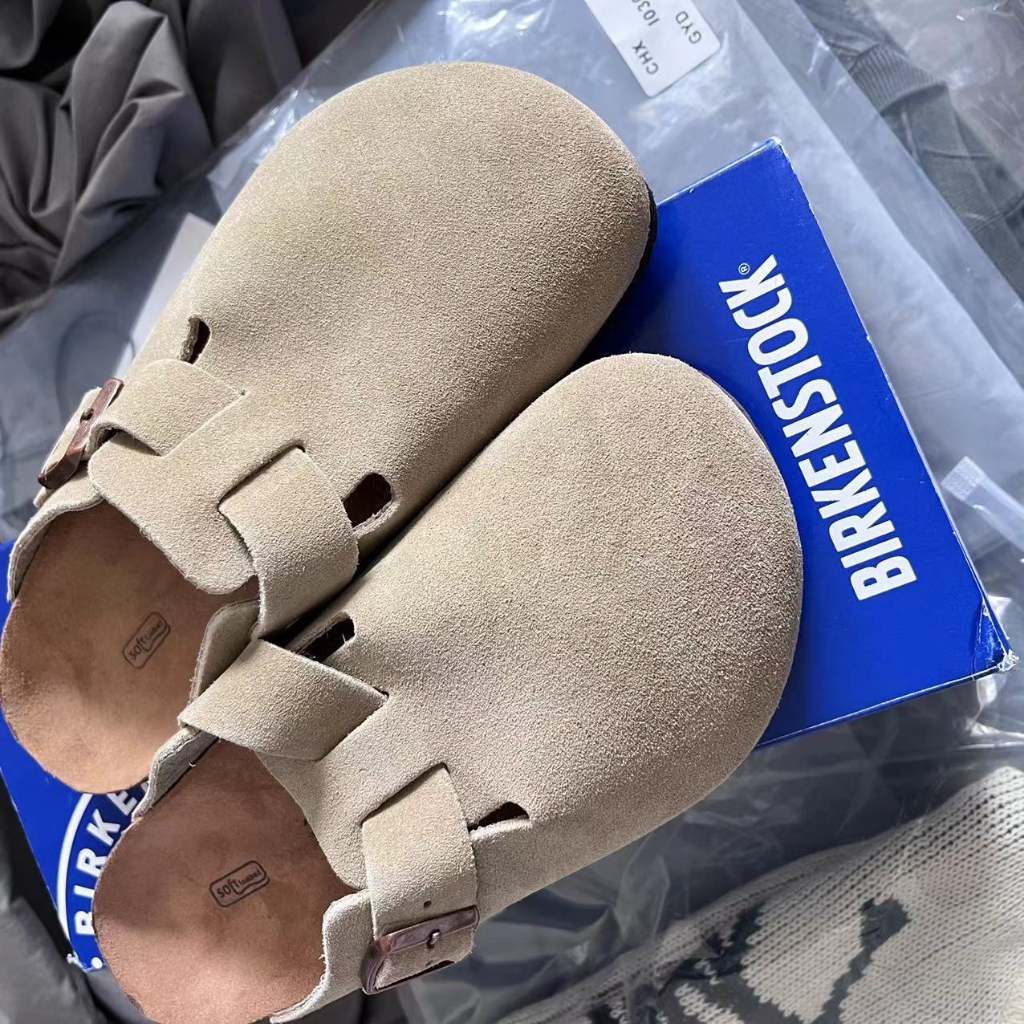 Dép Sandal Birkenstock BOSTON Da Lộn Phối Khóa Kim Loại Thời Trang Mùa Hè Dành Cho Nam Và Nữ