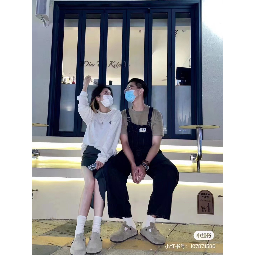 Dép Sandal Birkenstock BOSTON Da Lộn Phối Khóa Kim Loại Thời Trang Mùa Hè Dành Cho Nam Và Nữ