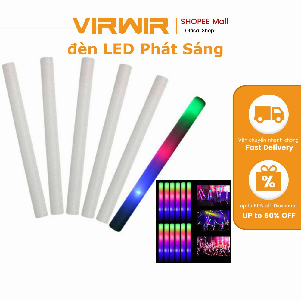 Gậy xốp VIRWIR có đèn led phát sáng trong tối cho bữa tiệc/ tiệc cưới/ buổi hòa nhạc