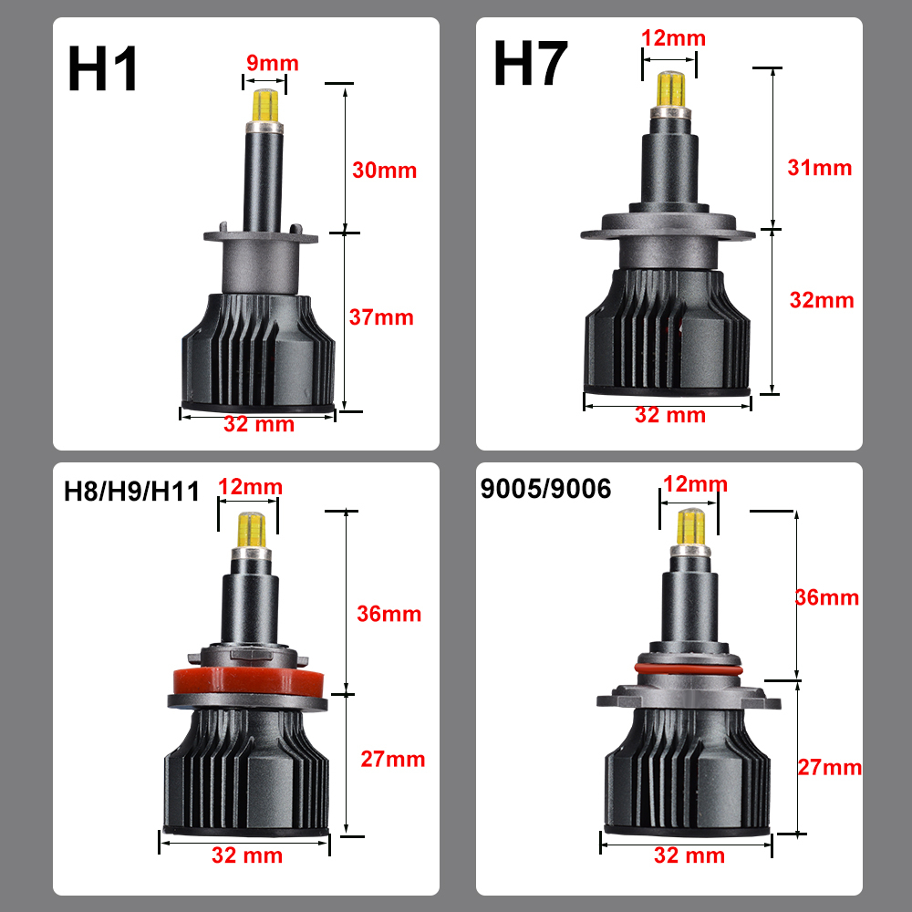 Đèn Pha LED Canbus H7 H1 H8 H9 H11 9005 HB3 9006 HB4 9012 Tự Động 360 LED 2000Lm 12V Cho Xe Hơi