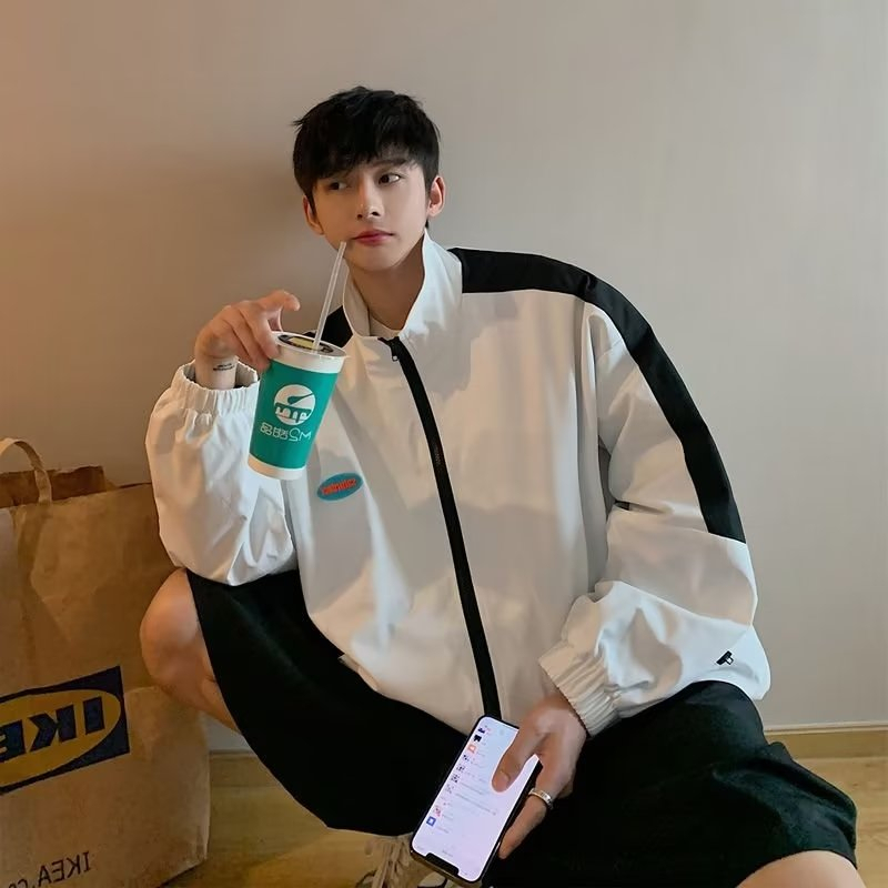 Áo khoác nam thể thao bóng chày 2 lớp dáng rộng thời trang Hàn Nhật dành cho áo khoác bomber nữ áo khoác nam cao cấp