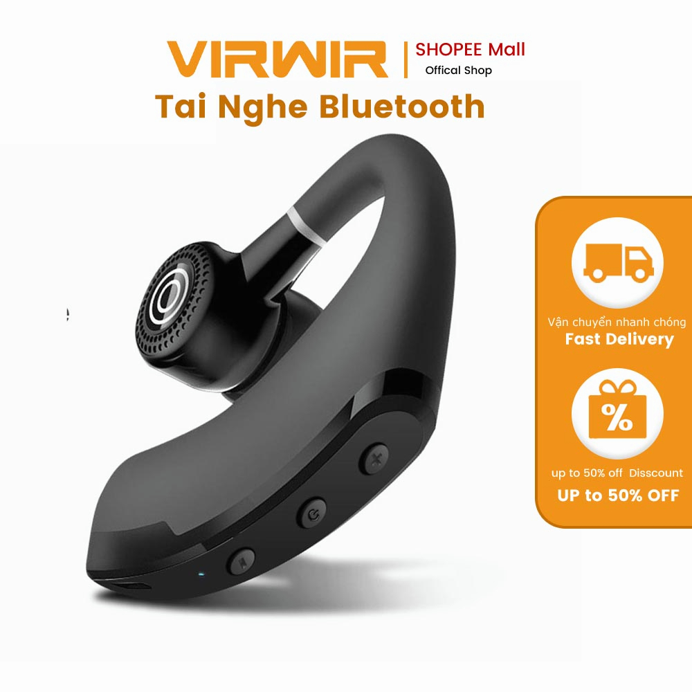 Tai nghe VIRWIR V9 bluetooth 5.0 Không dây móc vành tai tích hợp micro cho cuộc họp