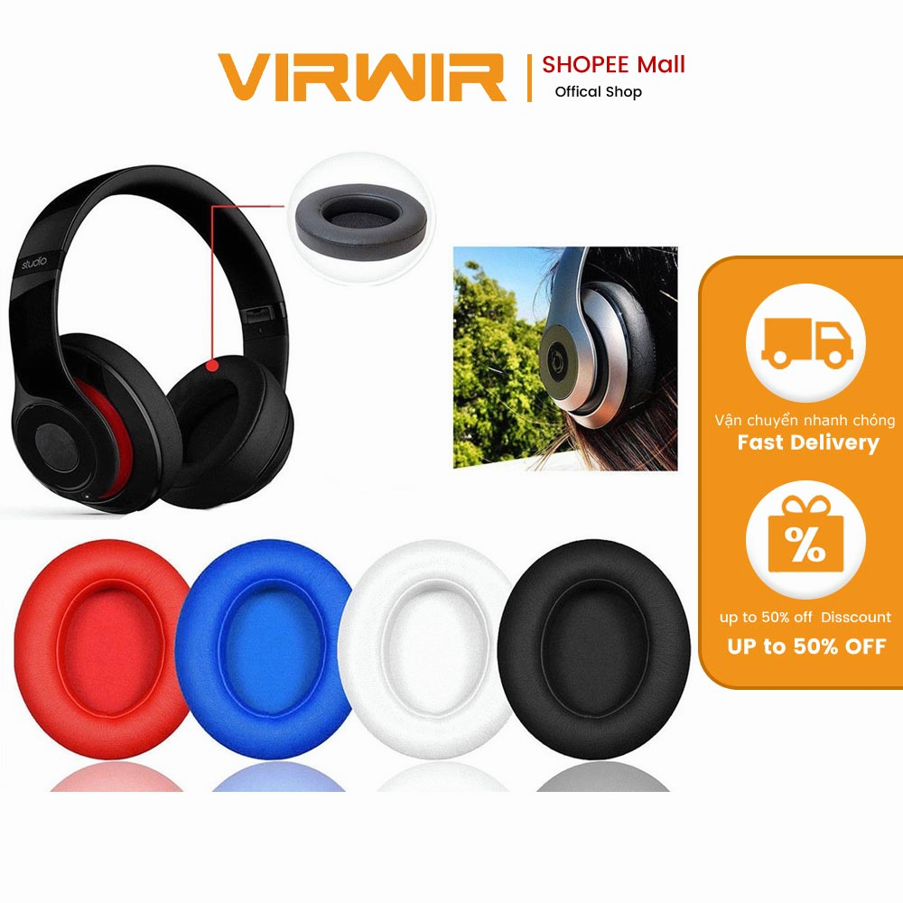 Cặp đệm chụp tai nghe không dây VIRWIR thay thế chất lượng cao dành cho Beats Dr.Dre Studio 2.0/ 3.0