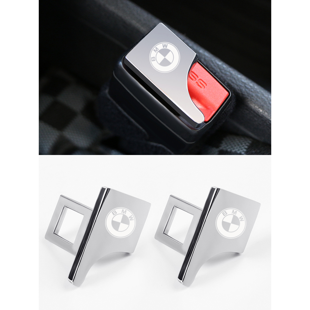 1 Chốt Khóa Dây Đai An Toàn Bằng Kim Loại Màu Bạc Cho Xe Hơi BMW E61 E90 E82 E70 E71 E87 E88 E89 X5 X6
