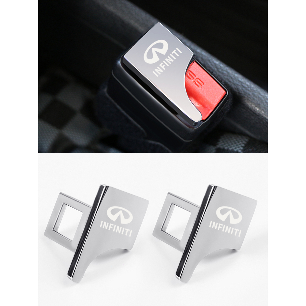 1 Chốt Khóa Dây Đai An Toàn Bằng Kim Loại Màu Bạc Cho Xe Hơi Infiniti Q50 Q30 Q60 Q70 QX50 QX30 QX60 QX70