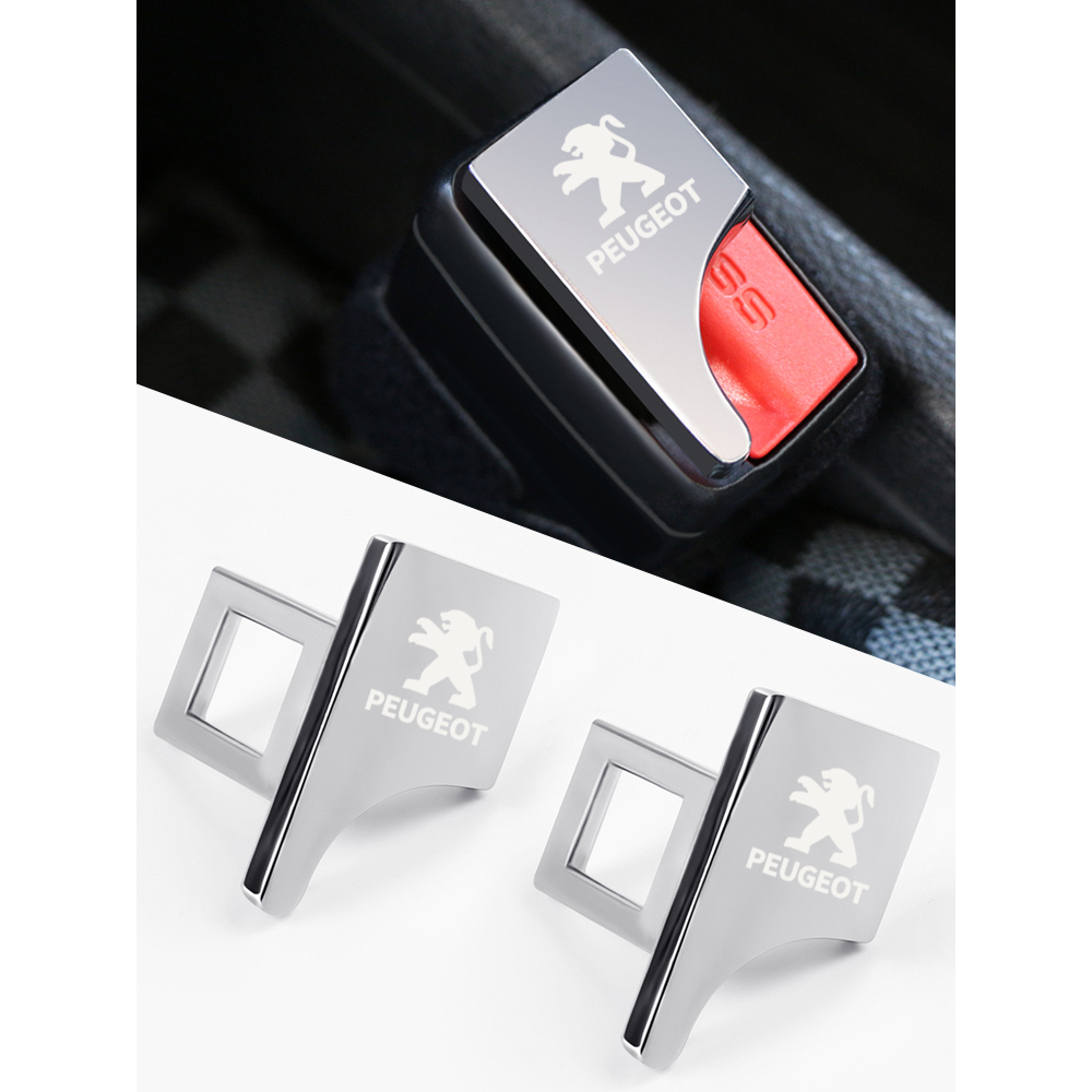 1 Chốt Khóa Dây An Toàn Màu Bạc Trang Trí Cho Xe Hơi Peugeot 308 206 207 408 508 RCZ 208 3008 2008 4008