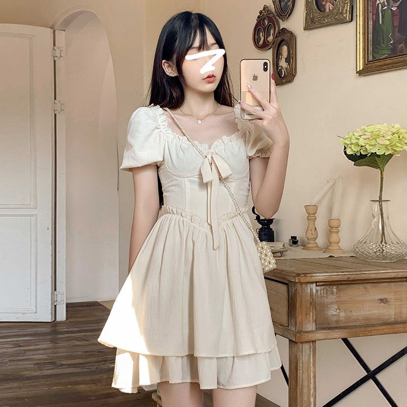 Đầm MINIMALIST LABO tay phồng phong cách Pháp cho nữ