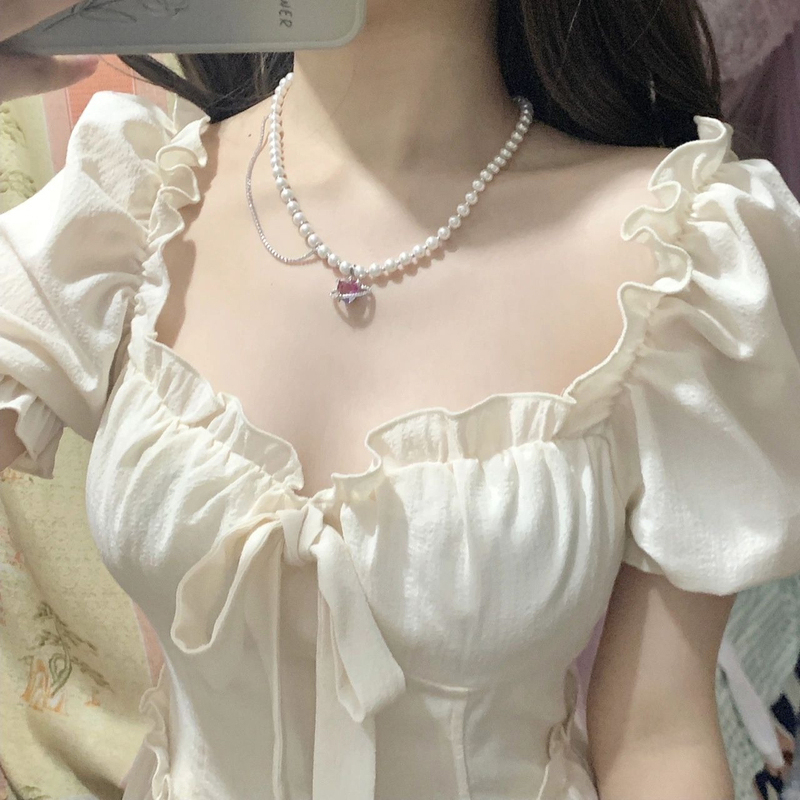 Đầm MINIMALIST LABO tay phồng phong cách Pháp cho nữ