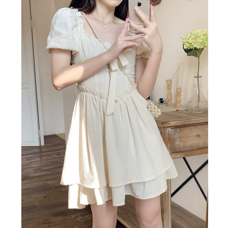 Đầm MINIMALIST LABO tay phồng phong cách Pháp cho nữ