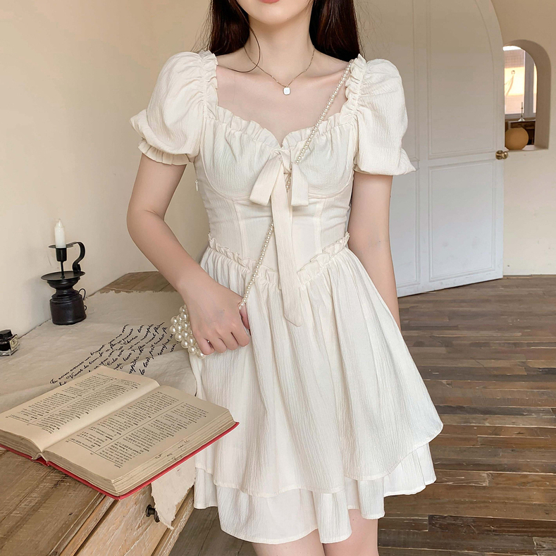 Đầm MINIMALIST LABO tay phồng phong cách Pháp cho nữ