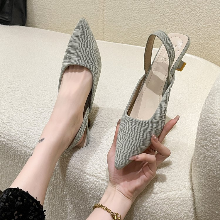 Giày Gót Thấp Mũi Nhọn Có Size Lớn 35-42 Thời Trang Dành Cho Nữ