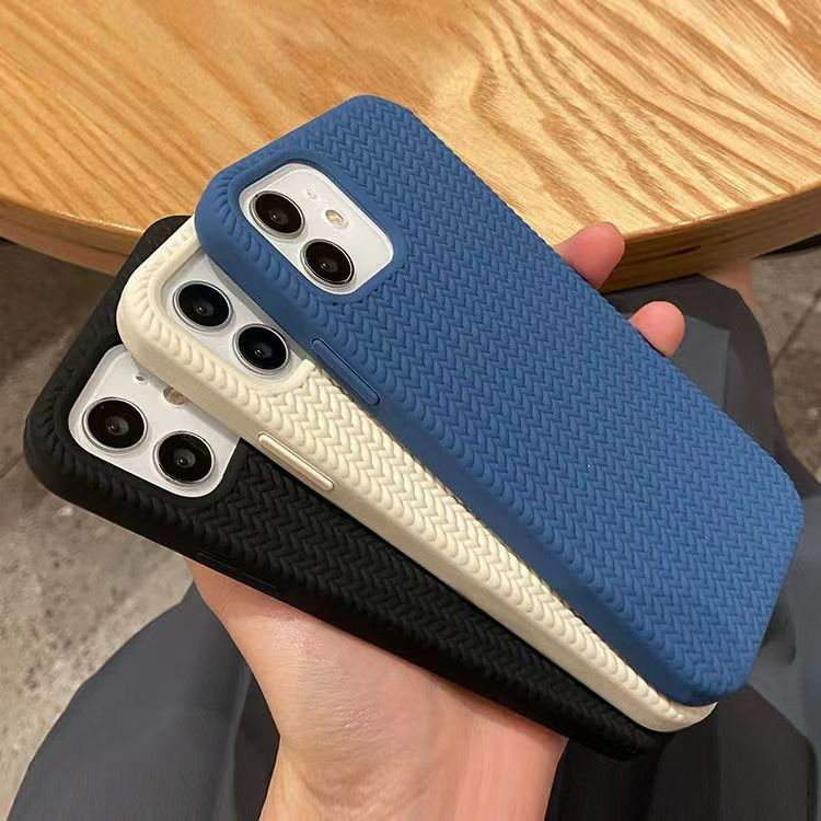 Ốp Điện Thoại Silicon Họa Tiết Dệt Sang Trọng Cho iphone 11 12 11 13 14 Pro 12 Pro Max X XR XS Max SE2020 7 8Plus