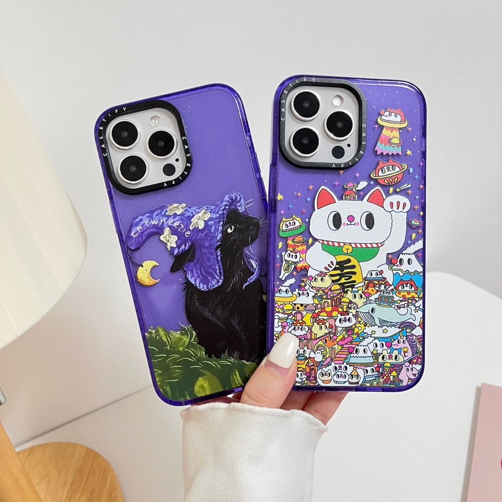 Ốp Điện Thoại Họa Tiết Mèo Ma Thuật Lấp Lánh Cho iPhone14ProMax iP13Pro 13 iPhone11 12Promax 13Promax 11 12 13 14