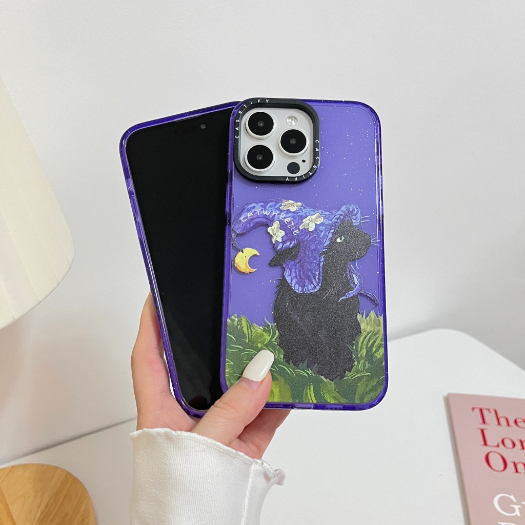 Ốp Điện Thoại Họa Tiết Mèo Ma Thuật Lấp Lánh Cho iPhone14ProMax iP13Pro 13 iPhone11 12Promax 13Promax 11 12 13 14