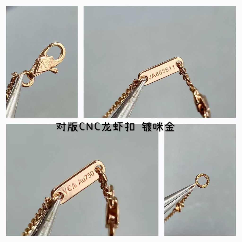 Vòng Tay May Mắn Bốn Lá Mạ Vàng Hồng 18K / 9mm