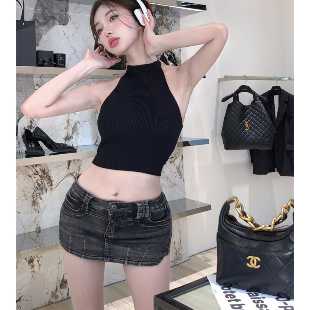 Lalisas Áo Sát Nách Cổ Tròn Dáng Ôm Thời Trang Quyến Rũ Cho Nữ