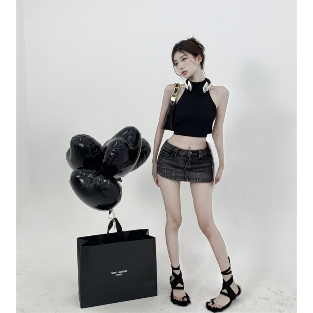 Lalisas Áo Sát Nách Cổ Tròn Dáng Ôm Thời Trang Quyến Rũ Cho Nữ