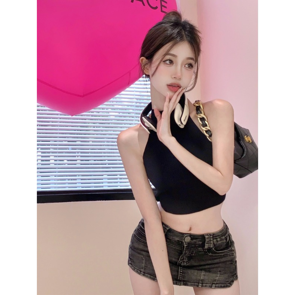 Lalisas Áo Sát Nách Cổ Tròn Dáng Ôm Thời Trang Quyến Rũ Cho Nữ