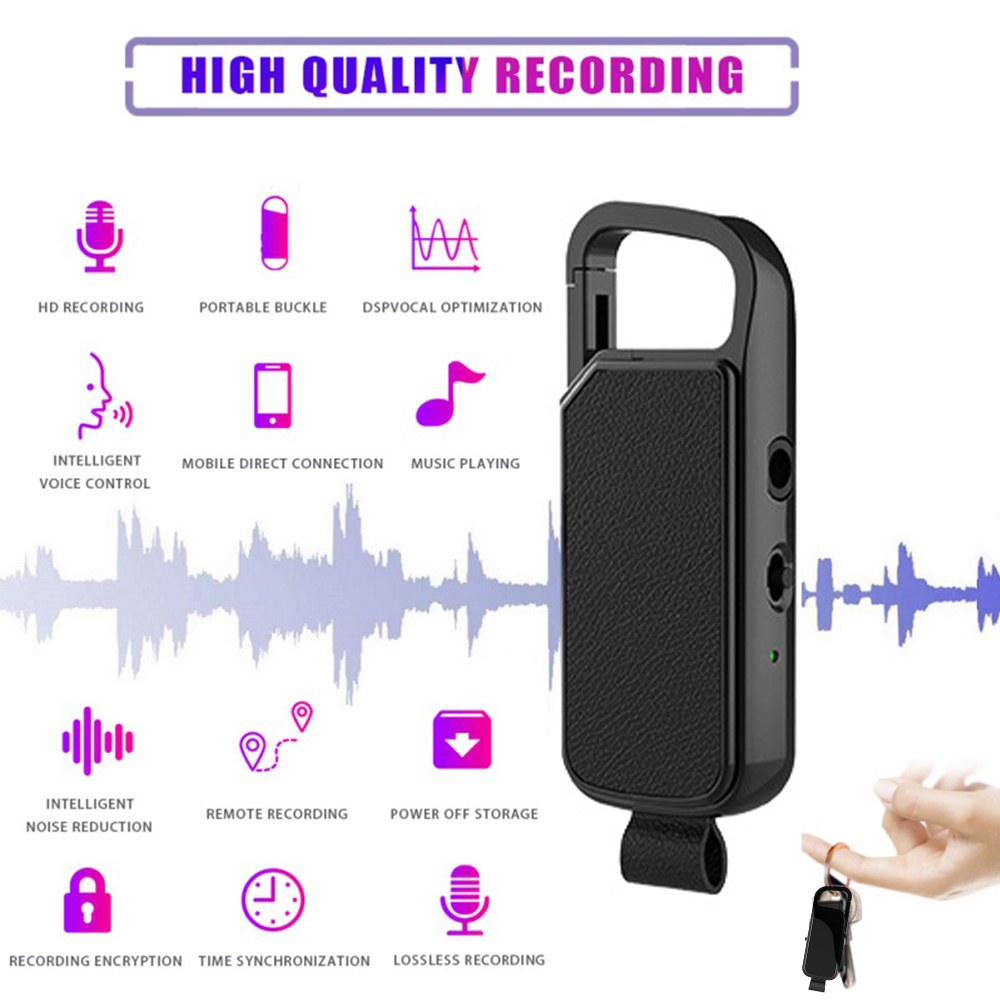 Bút Ghi Âm Mini Thông Minh 8G / 128G USB Ghi Âm Giọng Nói MP3 Dạng Móc Khóa