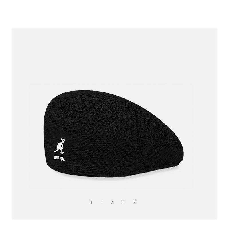 Mũ Beret Kangaroo Đen Phong Cách Retro Cho Nam Nữ