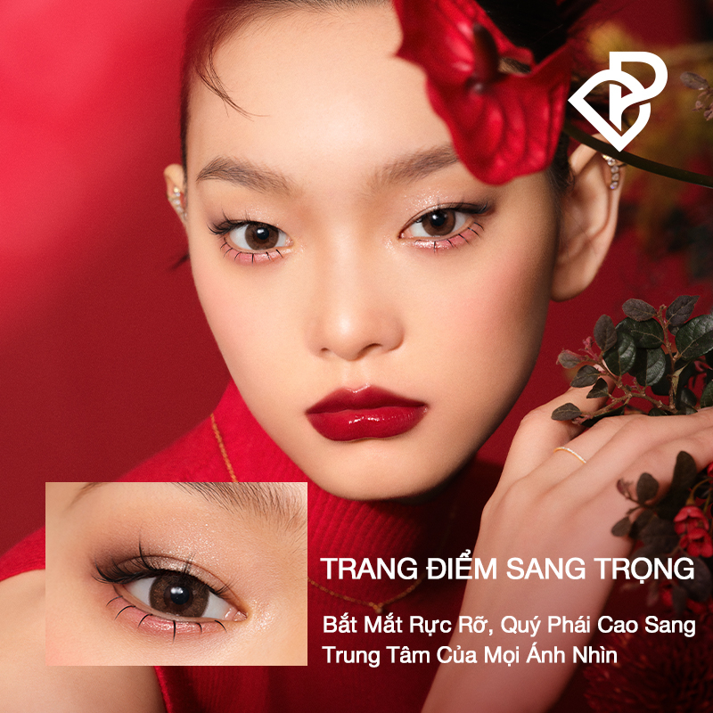 Bảng phấn mắt PERFECT DIARY 12 màu sắc hiệu ứng ánh nhũ lấp lánh 14g kèm cọ trang điểm