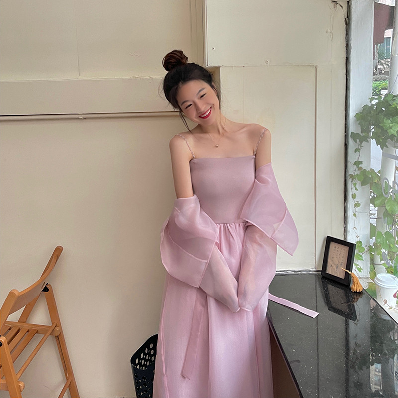 Hanbok,hanbok bé gái, váy dây đeo, váy phù hợp với phong cách nhẹ và mỏng