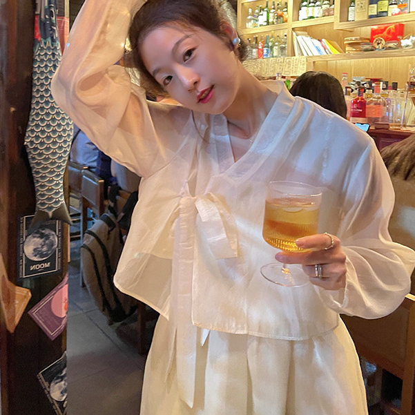 Hanbok,hanbok bé gái, váy dây đeo, váy phù hợp với phong cách nhẹ và mỏng