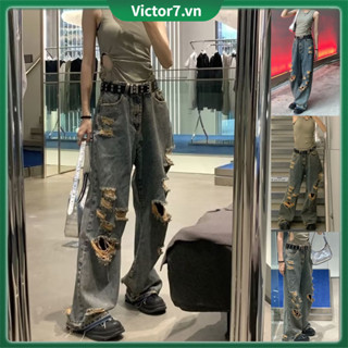 Quần Jean Ống Rộng Thời Trang Hàn Quốc Cá Tính Cho Nam Quần quần bò nam chất jean ống rộng nữ quần baggy rách quần jean nam đẹp quần jean xanh trắng quần bò nam chất quần baggy jean nam rách gối quần baggy nam hàn quố