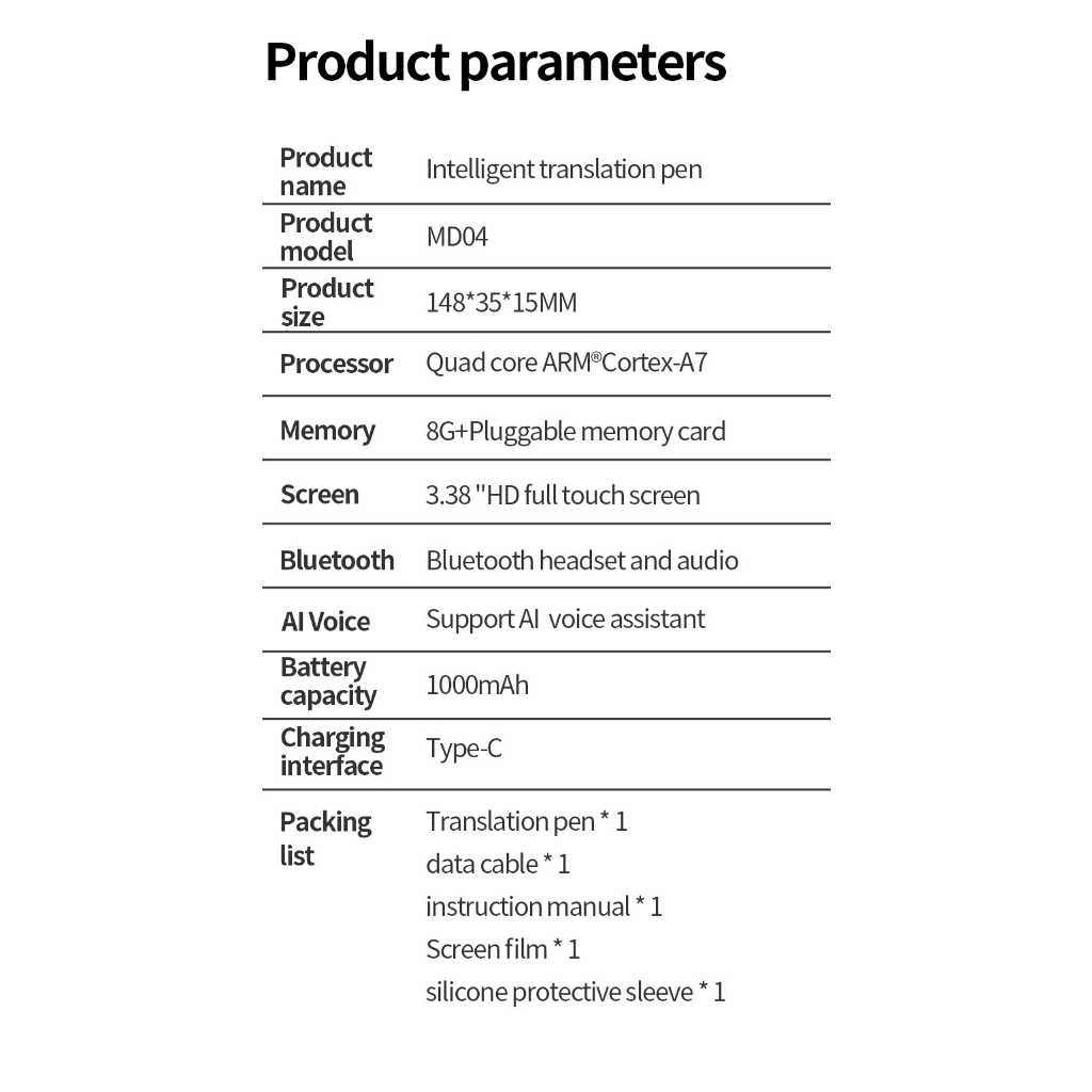 Bút Quét Đọc Sách Thông Minh Tự Kỷ MD04 Cho Máy Phiên Dịch 134 Ngôn Ngữ Dy KSJP