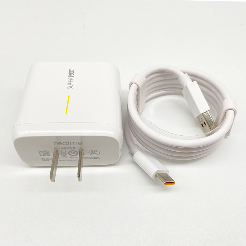 Củ Sạc Nhanh 65W Supervooc 2.0 Phích Cắm US Type C Cho OPPO Realme 8 Reno 7 6 Find X3 Pro 1M