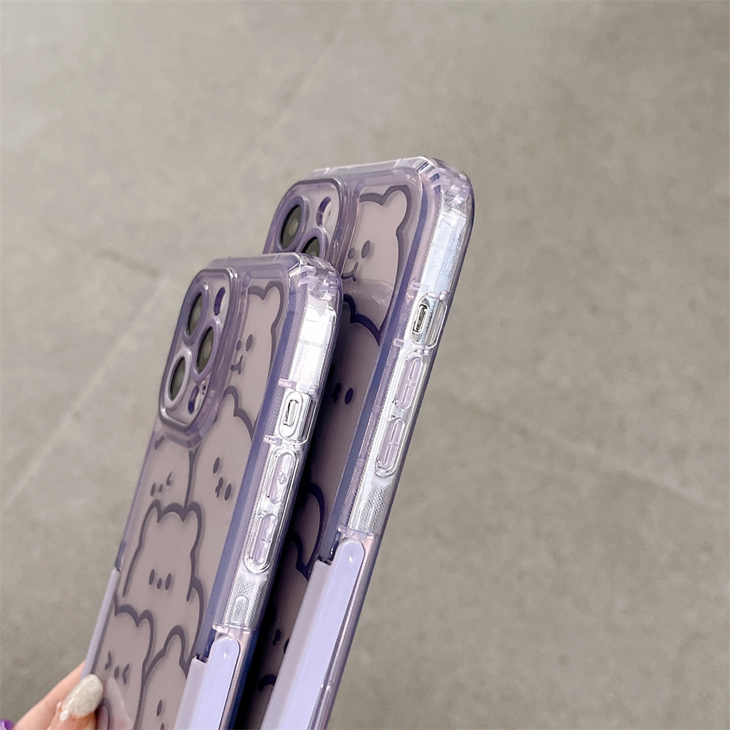 Ốp Điện Thoại tpu Mềm Kèm Giá Đỡ Tàng Hình Cho iphone 15 pro max 14 pro max 13 pro max 12 pro max