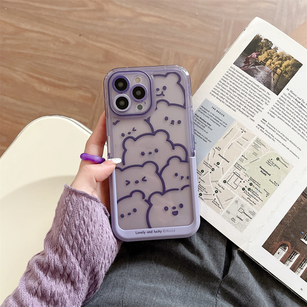 Ốp Điện Thoại tpu Mềm Kèm Giá Đỡ Tàng Hình Cho iphone 15 pro max 14 pro max 13 pro max 12 pro max