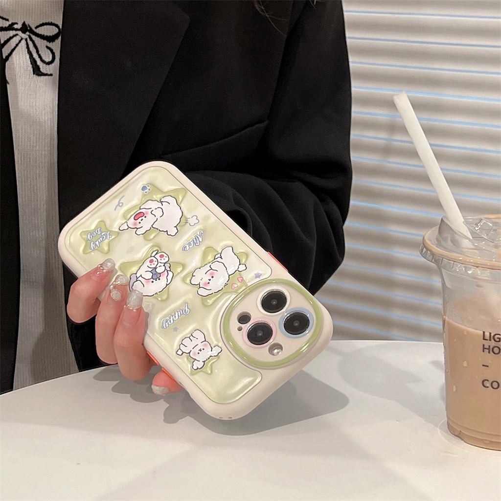 Ốp Điện Thoại Da Viền TPU Dẻo In Họa Tiết Hoạt Hình Dễ Thương Cho iphone 14 Pro Max 13 Pro Max 12 Pro Max
