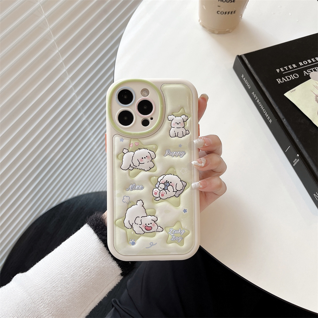 Ốp Điện Thoại Da Viền TPU Dẻo In Họa Tiết Hoạt Hình Dễ Thương Cho iphone 14 Pro Max 13 Pro Max 12 Pro Max