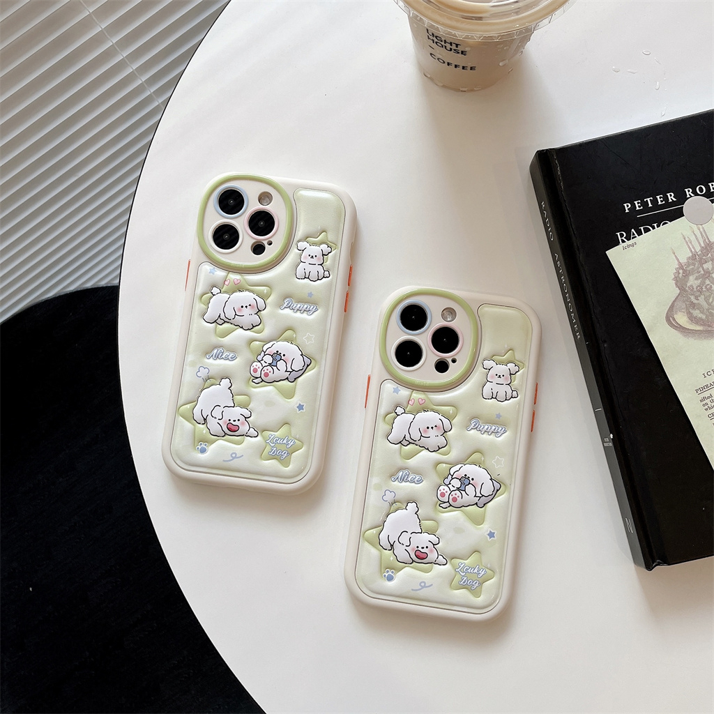 Ốp Điện Thoại Da Viền TPU Dẻo In Họa Tiết Hoạt Hình Dễ Thương Cho iphone 14 Pro Max 13 Pro Max 12 Pro Max