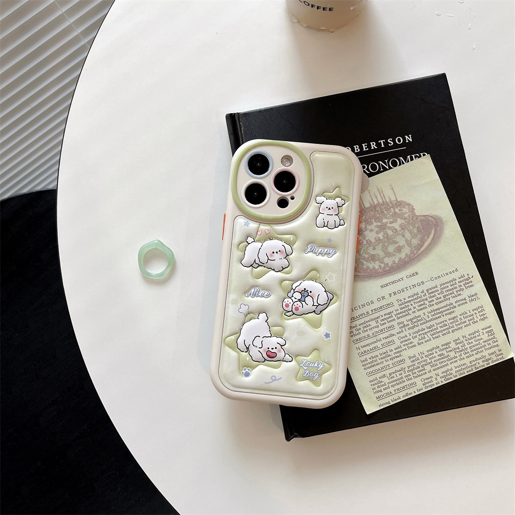 Ốp Điện Thoại Da Viền TPU Dẻo In Họa Tiết Hoạt Hình Dễ Thương Cho iphone 14 Pro Max 13 Pro Max 12 Pro Max