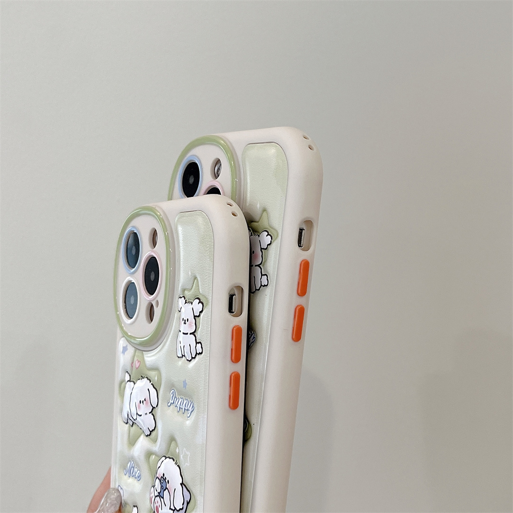 Ốp Điện Thoại Da Viền TPU Dẻo In Họa Tiết Hoạt Hình Dễ Thương Cho iphone 14 Pro Max 13 Pro Max 12 Pro Max