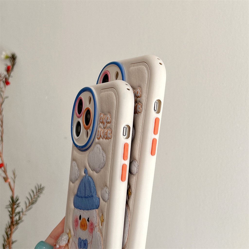 Ốp Điện Thoại Da Viền TPU Dẻo In Họa Tiết Hoạt Hình Dễ Thương Cho iphone 14 Pro Max 13 Pro Max 12 Pro Max