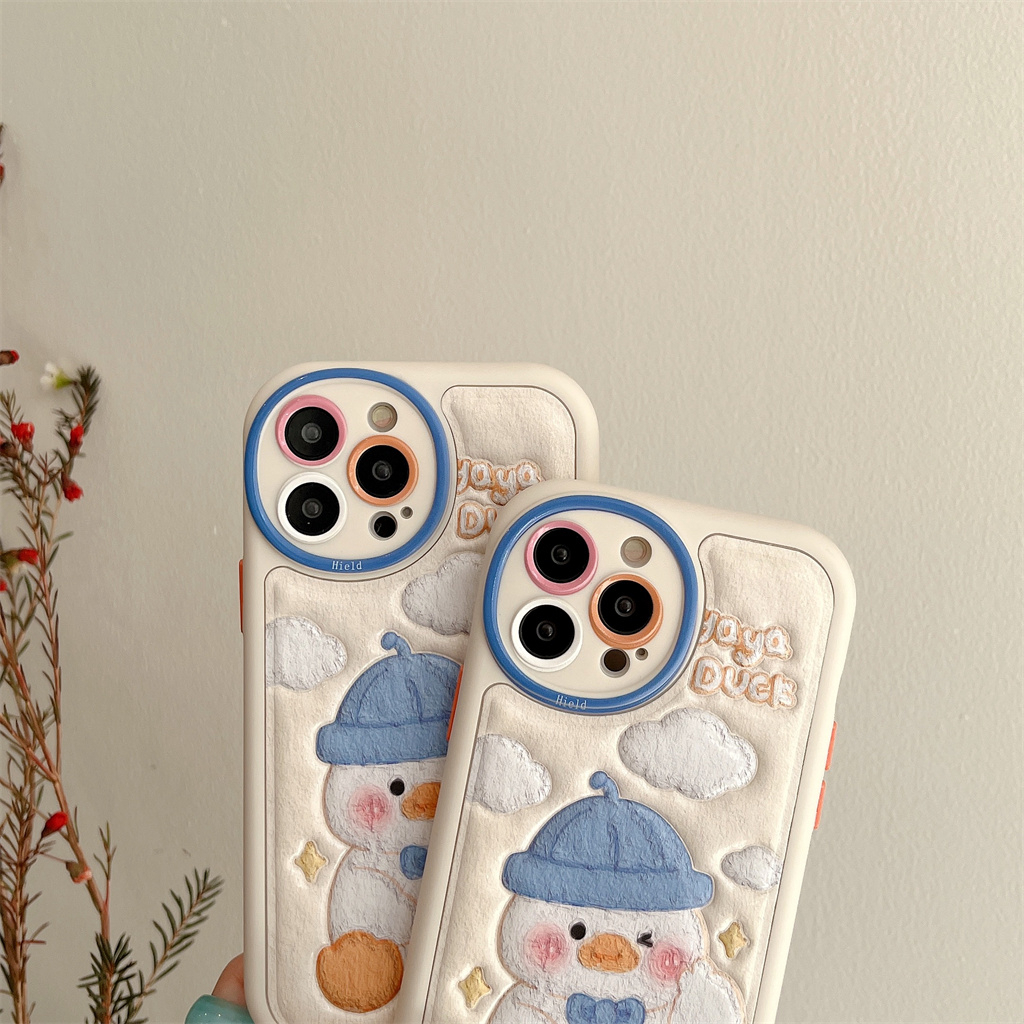 Ốp Điện Thoại Da Viền TPU Dẻo In Họa Tiết Hoạt Hình Dễ Thương Cho iphone 14 Pro Max 13 Pro Max 12 Pro Max